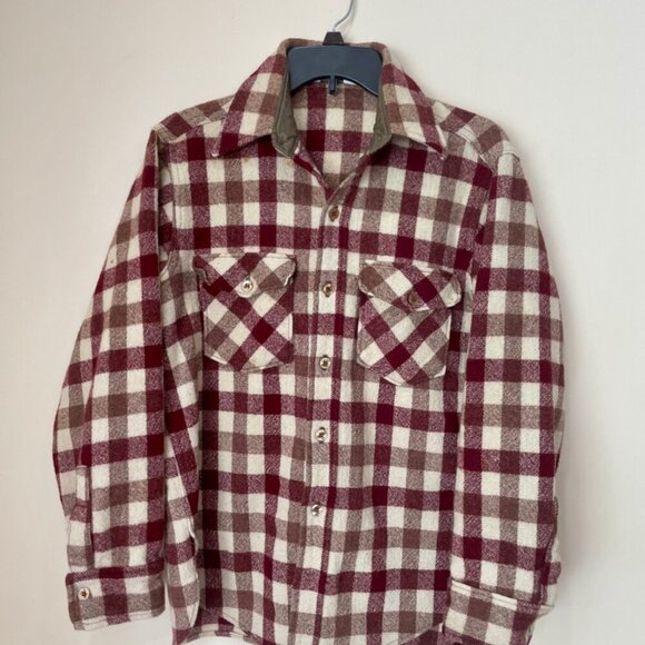 WOOLRICH VTG 70’s PLAID THICK WOOL BLEND LONG SLEEVE SHIRT MADE IN USA SZ M - Picture 12 of 16